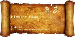 Michler Emma névjegykártya
